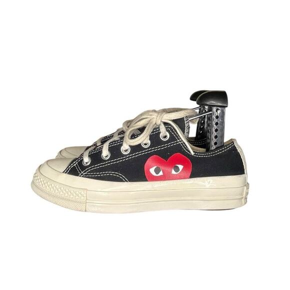 ***SOLD*** Converse x Comme des Garçons Play One Heart Black Chuck Sneakers W6 - Picture 1 of 6